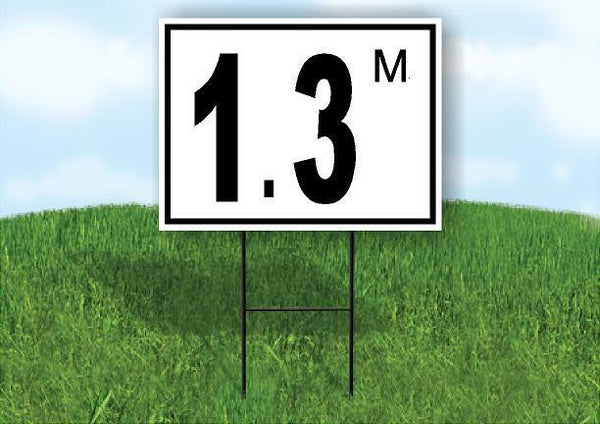 1.3 m pool depth black white 18inx24in Yard Road Sign w/ Stand