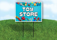TOY STORE BLUE BACKGROUND Yard Sign Road with Stand LAWN SIGN