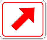 supplemental directional red diagonal right arrow Metal Aluminum Composite Sign