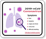 2019 NCOV VIRUS SYMPTOMS PREVENTION Aluminum composite sign