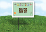 RIVER WELCOME BABY GREEN  18 in x 24 in Yard Sign Road Sign with Stand