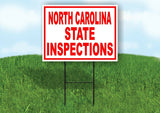 NORTH CAROLINA STATE INSPECTIONS RED WHITE Yard Sign Road with Stand LAWN SIGN