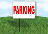 PARKING RED Plastic Yard Sign ROAD SIGN with Stand