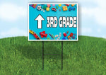 3RD GRADE STRAIGHT ARROW Yard Sign with Stand LAWN SIGN