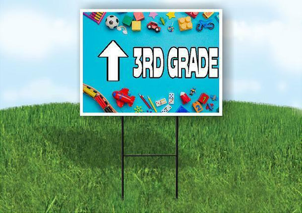 3RD GRADE STRAIGHT ARROW Yard Sign with Stand LAWN SIGN
