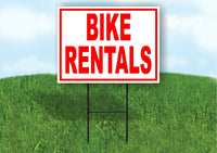 BIKE Rentals RED Yard Sign Road with Stand LAWN SIGN