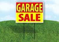 GARAGE SALE RED YELLOW Plastic Yard Sign ROAD SIGN with Stand