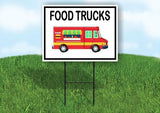 FOOD TRUCKS BLACK BORDER Yard Sign Road with Stand LAWN SIGN
