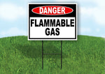 DANGER FLAMMABLE GAS Plastic Yard Sign ROAD SIGN with Stand
