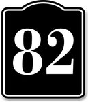 82 Bay Garage Door Plate Field Lane Gate Number BLACK Aluminum Composite Sign