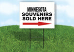 MINNESOTA SOUVENIRS SOLD HERE RIGHT ARROW Yard Sign w Stand LAWN  SIGN Single