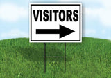 VISITORS RIGHT arrow BLACK Yard Sign Road with Stand LAWN SIGN Single sided