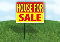 HOUSE FOR SALE RED YELLOW Plastic Yard Sign ROAD SIGN with Stand