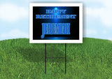 JEREMIAH RETIREMENT BLUE 18 in x 24 in Yard Sign Road Sign with Stand