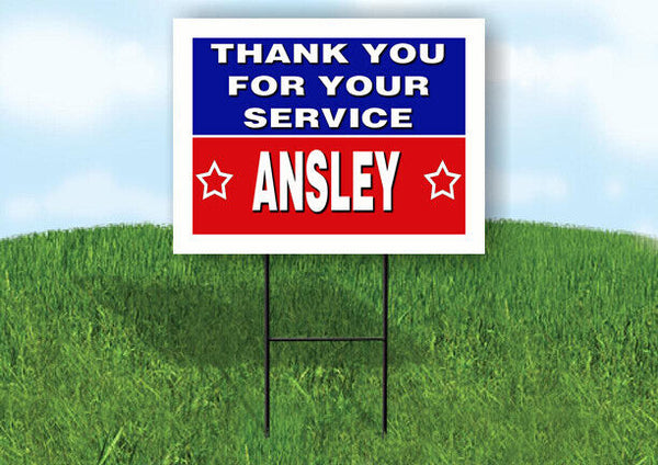ANSLEY THANK YOU SERVICE 18 in x 24 in Yard Sign Road Sign with Stand