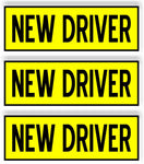 SET OF 3 NEW Driver  Car MAGNET Magnetic Bumper Sticker  bright safety yellow