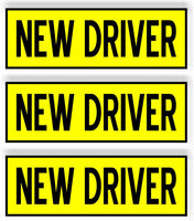 SET OF 3 NEW Driver  Car MAGNET Magnetic Bumper Sticker  bright safety yellow