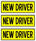 SET OF 3 NEW Driver  Car MAGNET Magnetic Bumper Sticker  bright safety yellow
