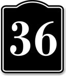 36 Bay Garage Door Plate Field Lane Gate Number BLACK Aluminum Composite Sign