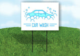 CAR WASH BLUE Plastic Yard Sign ROAD SIGN with Stand