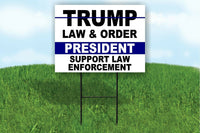 TRUMP LAW & ORDER PRESIDENT SUPPORT Yard Sign ROAD SIGN with Stand LAWN POSTER