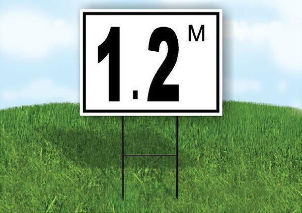 1.2 m pool depth black white 18inx24in Yard Road Sign w/ Stand