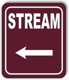 STREAM DIRECTIONAL LEFT ARROW CAMPING Aluminum composite sign