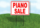 PIANO SALE RED WHITE Yard Sign Road with Stand LAWN SIGN