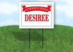 DERRICK CONGRATULATIONS RED BANNER 18in x 24in Yard sign with Stand