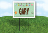 GARY WELCOME BABY GREEN  18 in x 24 in Yard Sign Road Sign with Stand