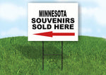 MINNESOTA SOUVENIRS SOLD HERE LEFT ARROW Yard Sign w Stand LAWN SIGN Single
