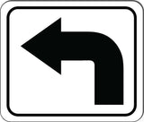 Straight left arrow metal outdoor sign