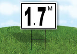 1.7 m pool depth black white 18inx24in Yard Road Sign w/ Stand