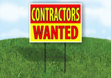 CONTRACTORS WANTED RED AND YELLOW Yard Sign Road with Stand LAWN SIGN