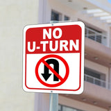 No U-Turn Symbol  metal Aluminum composite outdoor sign long-lasting