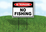 NO TRESPASSING NO FISHING FISH Yard Sign Road sign with Stand LAWN POSTER