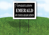 EMERALD CONGRATULATIONS GRADUATION 18 in x 24 in Yard Sign Road Sign with Stand
