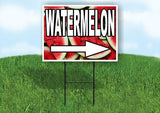 WATERMELON RIGHT ARROW WITH Yard Sign Road with Stand LAWN SIGN Single sided