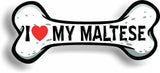 I Love My Maltese Car Magnet Bumper Sticker 3"x7"