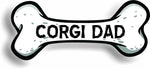 Dog Dad Corgi Bone Car Magnet Bumper Sticker 3"x7"