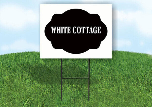 WHITE COTTAGE BLACK TAG HOUSE SIGN