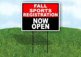 SPORTS REGISTRATION RED BLACK FALL Yard Sign with Stand LAWN SIGN