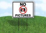 NO PICTURES CAMERA RED CIRCLE 18inx24in Yard Road Sign w/ Stand