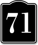 71 Bay Garage Door Plate Field Lane Gate Number BLACK Aluminum Composite Sign