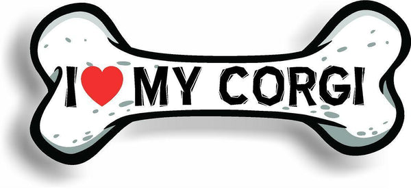 I Love My Corgi Car Magnet Bumper Sticker 3"x7"