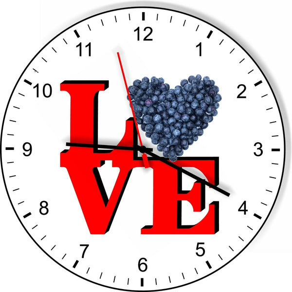 I Love Blueberries Love Park Funny Kitchen Living room Wall Clock