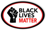 Black Lives Matter fist symbol power Magnetic Bumper Sticker oval 5.5"x3.5"