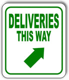 DELIVERIES THIS WAY DIRECTIONAL GREEN 8 Arrow Variations Aluminum composite sign