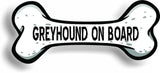 Dog on Board Greyhound Bone Car Magnet Bumper Sticker 3"x7"