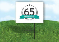 65 year anniversary Yard Sign Road with Stand LAWN SIGN